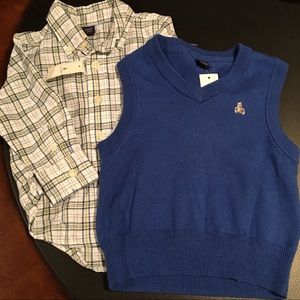 Baby Gap Retail Sweater Vest and Shirt Easter 🐣